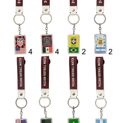 QATAR WORLD CUP COUNTRY CLUB KEYCHAIN 1009-13 (12PC)