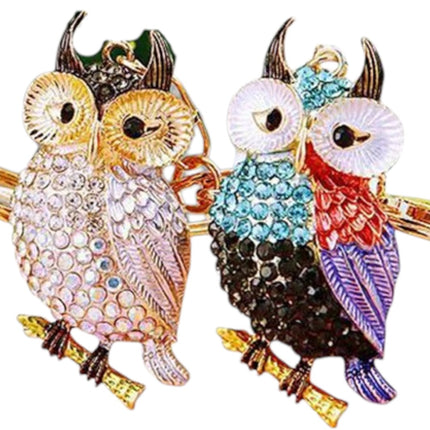 Rhinestone Owl Key Chain KC1211-5 (12PC)