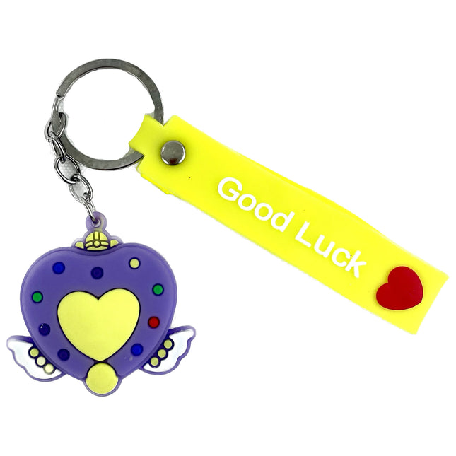 HEART ANGEL WING GOOD LUCK KEY CHAIN 21104-52 (12PC)