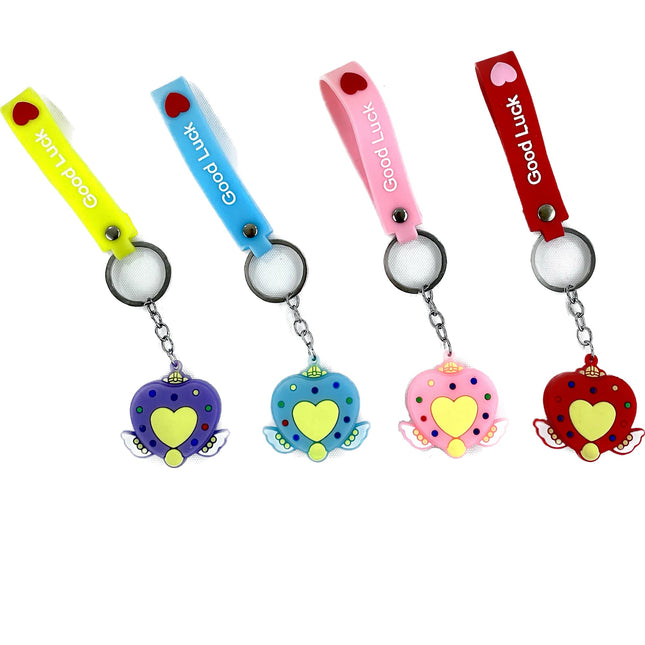 HEART ANGEL WING GOOD LUCK KEY CHAIN 21104-52 (12PC)