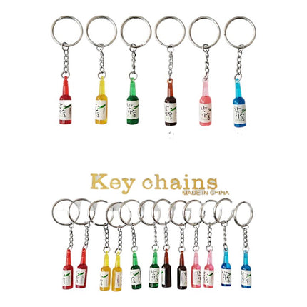 FUNNY KOREAN SOJU KEY CHAIN KC1013-22 (12PC)