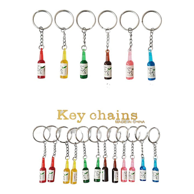 FUNNY KOREAN SOJU KEY CHAIN 1013-22 (12PC)