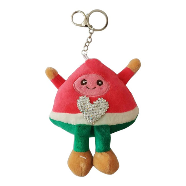 RHINESTONE WATERMELON PLUSH KEY CHAIN 224-11 (12PC)