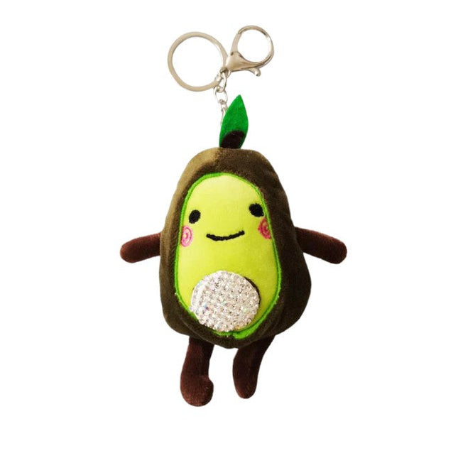 RHINESTONE AVOCADO PLUSH KEY CHAIN 224-10 (12PC)