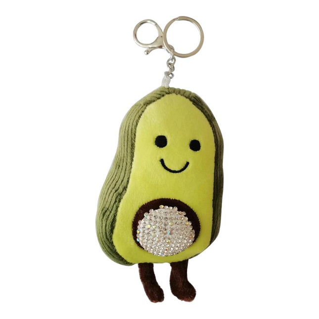 RHINESTONE AVOCADO PLUSH KEY CHAIN 224-9 (12PC)