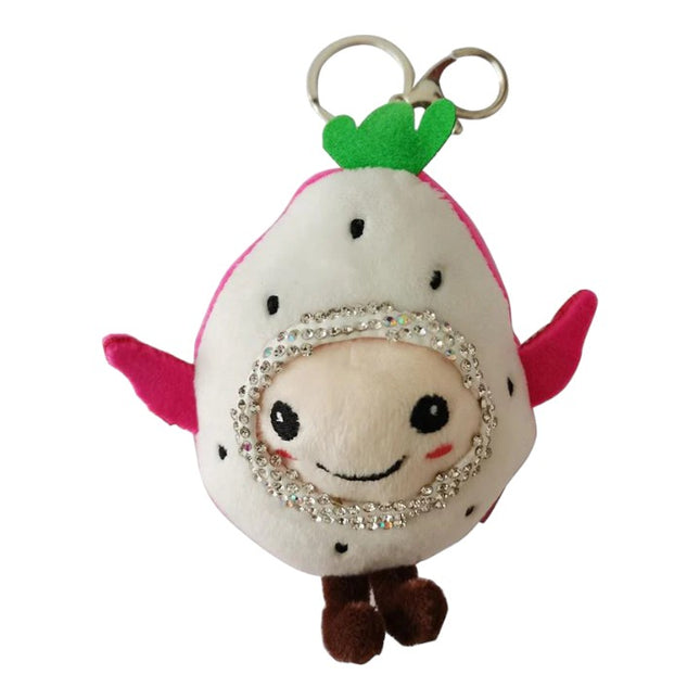 Rhinestone Dragon Fruit Plush Key Chain KC224-8 (12PC)