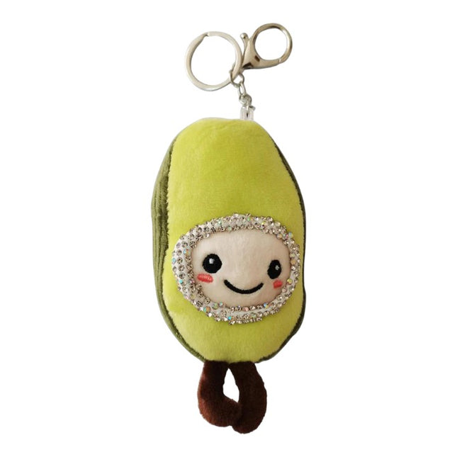 RHINESTONE AVOCADO PLUSH KEY CHAIN 224-7 (12PC)