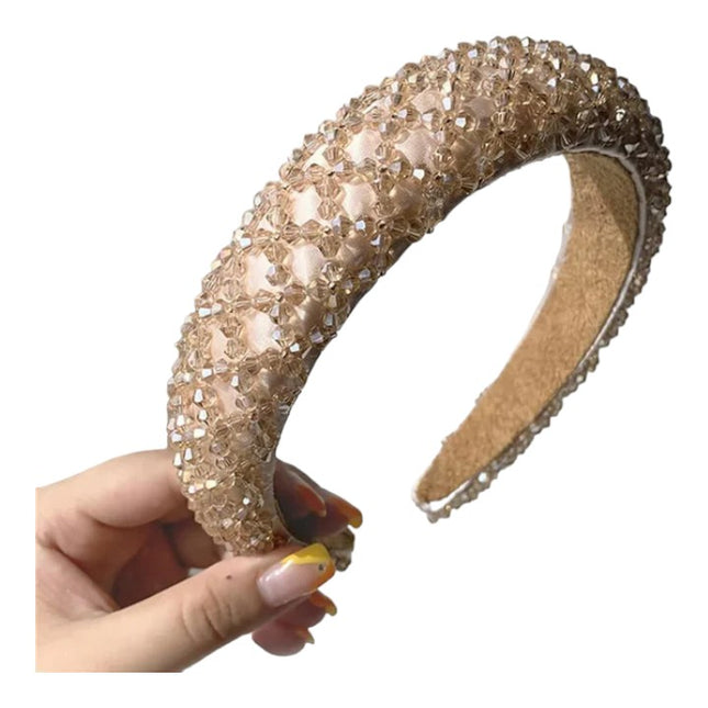 MULTI CRYSTAL DECOR HEADBAND 1204-1 (12PC)