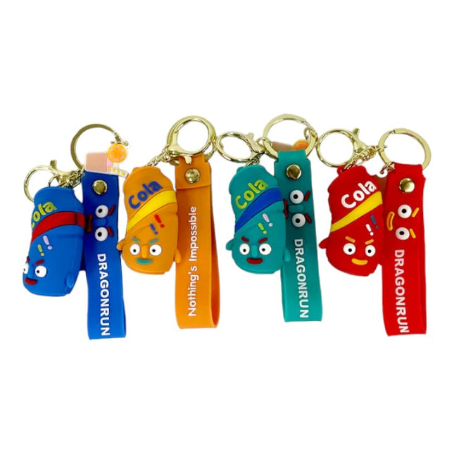 FUNNY CARTOON COLA KEY CHAIN 1011-16 (12PC)