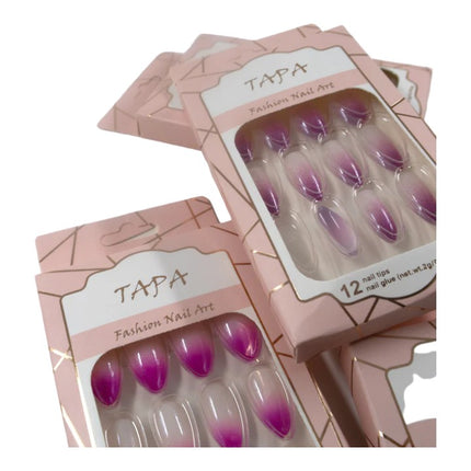 Multi Color Almond Fake Nail Set SS1112-80 (12PK)