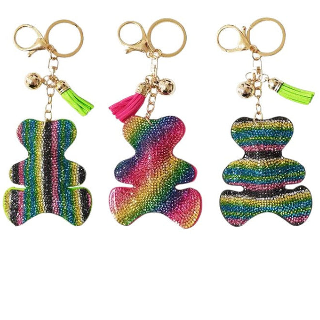Rhinestone Teddy Bear Key Chain KC824-56 (12PC)