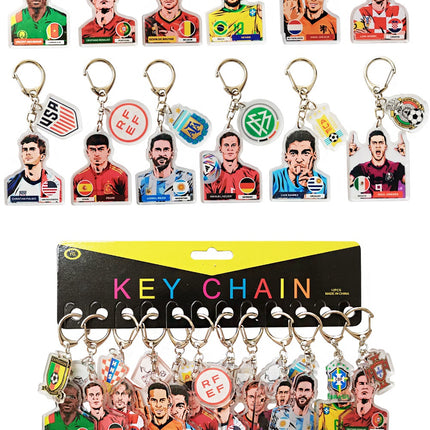 LEGENDERY FOOTBALL STAR PLAYER WITH KEYCHAIN 2901-13 (12PC)