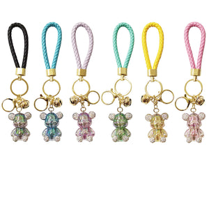 TOY BEAR STONE SPARKLE KEYCHAIN 3209-131 (12PC)