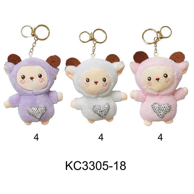 ANIMAL KEYCHAIN SHEEP KC3305-18 (12PC)