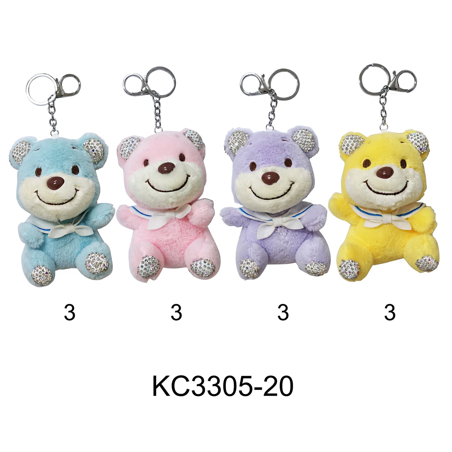 ANIMAL KEYCHAIN SMILE BEAR 3305-20 (12PC)