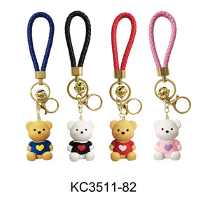 CUTE SWEATER BEAR WRIST BAND KEY CHAIN 3511-82 (12PC)