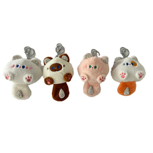 RHINESTONE CAT TAIL PLUSH KEY CHAIN 3914-1 (12PC)