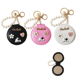 FLOWER HEART CHARM MIRROR KEY CHAIN 3919-13 (12PC)