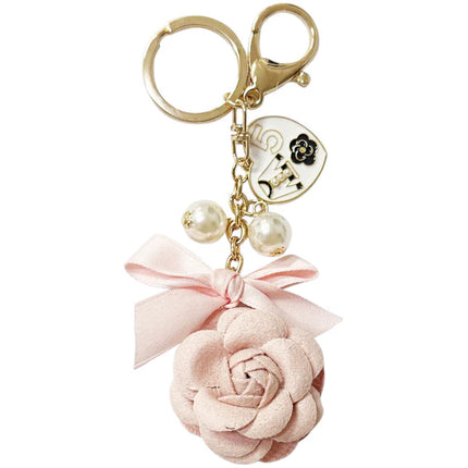 Rose Ribbon With Pearl and Charm Key Chain KC41101-30 (12PC)
