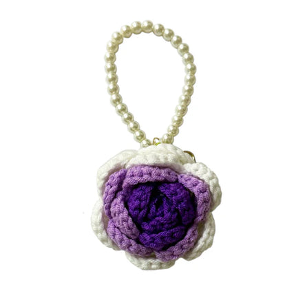 Rose Knitted Pearl Key Chain  KC41101-35 (12PC)