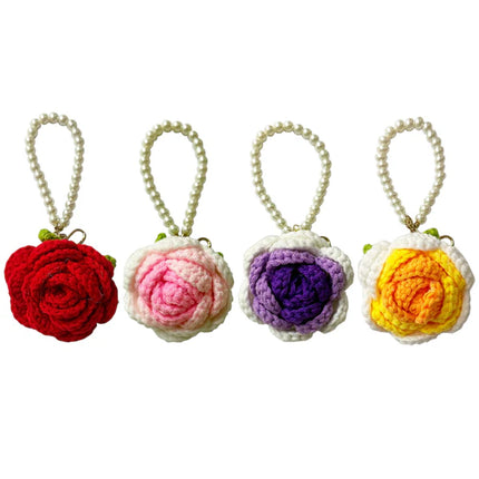 Rose Knitted Pearl Key Chain  KC41101-35 (12PC)