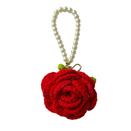 Rose Knitted Pearl Key Chain  KC41101-35 (12PC)