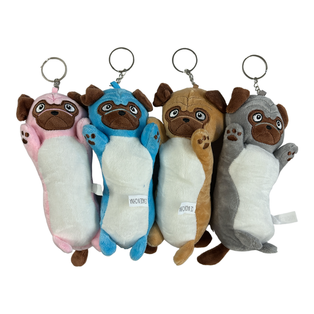 English Buldog Plush With Keychain KC0307-12 (12PC)