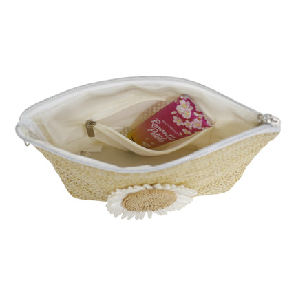 Daisy Flower Straw Makeup Pouch JB5526-7 (12PC)