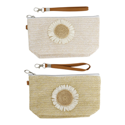 Daisy Flower Straw Makeup Pouch JB5526-7 (12PC)