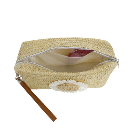 Daisy Flower Square Straw Makeup Pouch JB5526-8 (12PC)