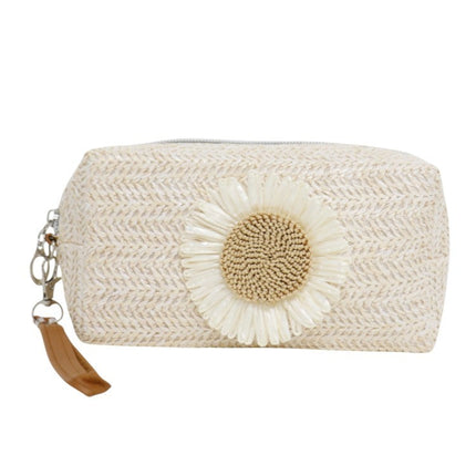 Daisy Flower Square Straw Makeup Pouch JB5526-8 (12PC)