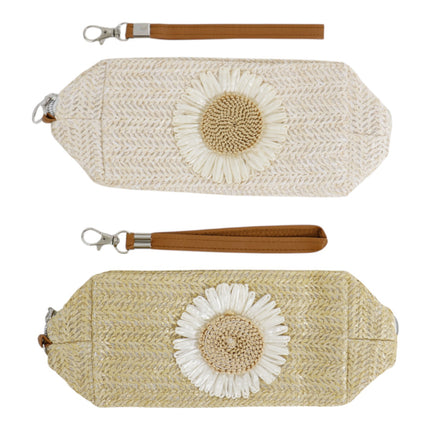 Daisy Flower Square Straw Makeup Pouch JB5526-8 (12PC)