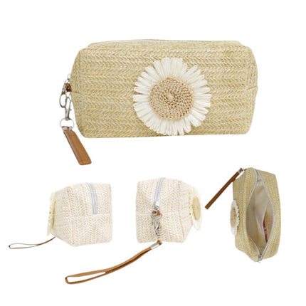 Daisy Flower Square Straw Makeup Pouch JB5526-8 (12PC)
