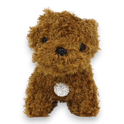 Rhinestone Curly Hair Dog Plush Keychain KC0425-3 (12PC)
