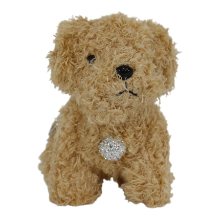 Rhinestone Curly Hair Dog Plush Keychain KC0425-3 (12PC)