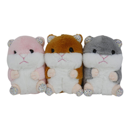 Rhinestone Hamster Plush Key Chain KC31219-31 (12PC)
