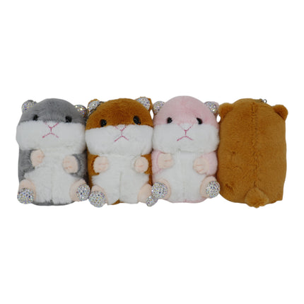 Rhinestone Hamster Plush Key Chain KC31219-31 (12PC)