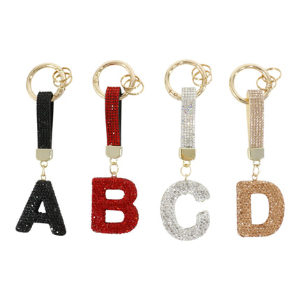 Rhinestone Alphabet Initial Letter Key Chain KC001 (12PC)