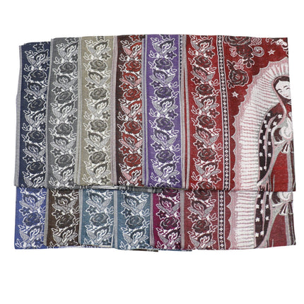 Metallic Pashmina Our Lady of Guadalupe SCF3719-28 (12PC)