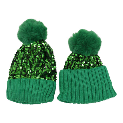 Pom Pom Sequin Beanie HA3715-1 (6PC)
