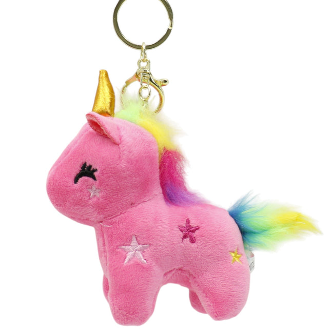 Unicorn With Star Embroidery Keychain JK5921-13 (12PC)