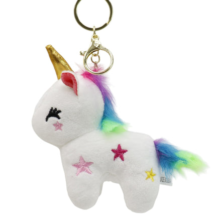 Unicorn With Star Embroidery Keychain JK5921-13 (12PC)