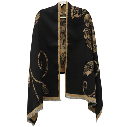 Cashmere Feel Winter Rose Pattern Reversible Scarf SCF5726-45(12PC)