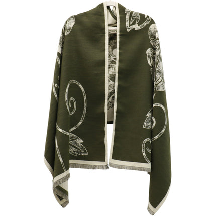 Cashmere Feel Winter Rose Pattern Reversible Scarf SCF5726-45(12PC)