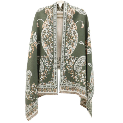 Cashmere Feel Winter Reversible Floral Paisley Scarves SCF5726-52 (12PC)