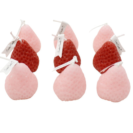 Strawberry Shaped Scented Candle C-26 (12Packs)