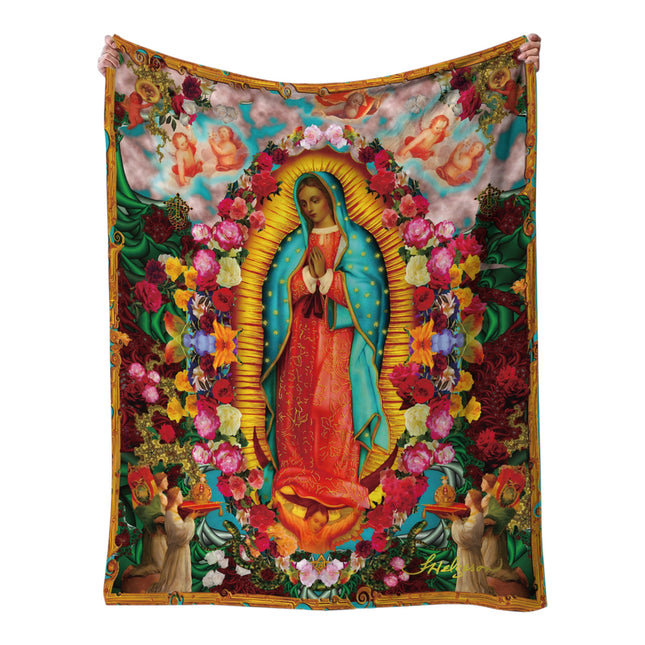 Graphic Blanket Depicting The Virgin Mary With Angels SS51122-47 (12PC)