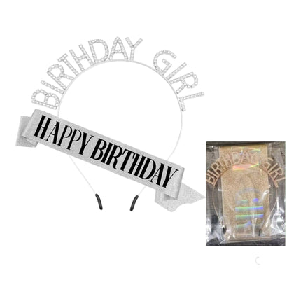 Happy Birthday Sash With Birthday Girl Tiara For Women HP5218-1 (12PC)