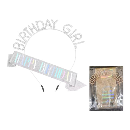 Happy Birthday Sash With Birthday Girl Tiara For Women HP5218-1 (12PC)