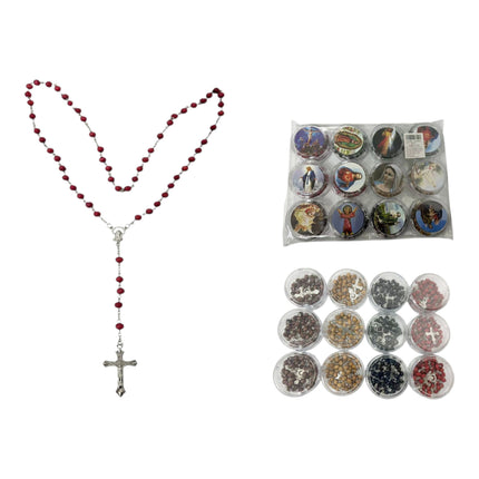 Wood Rosary With Fragrant Necklace JR626 (12PCS)